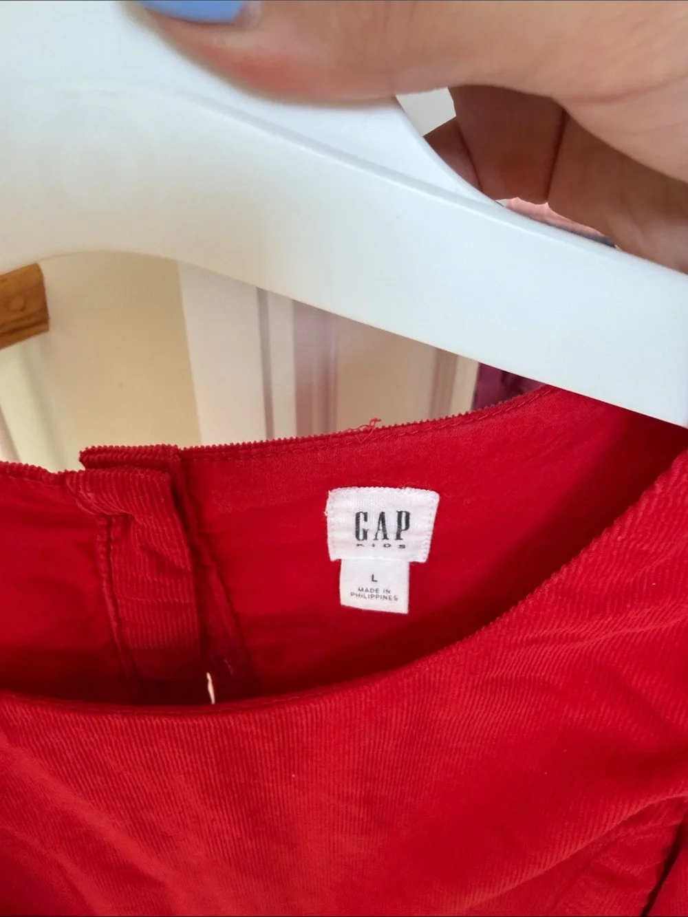 GAP Red Puff-Sleeve Casual Girls Dress